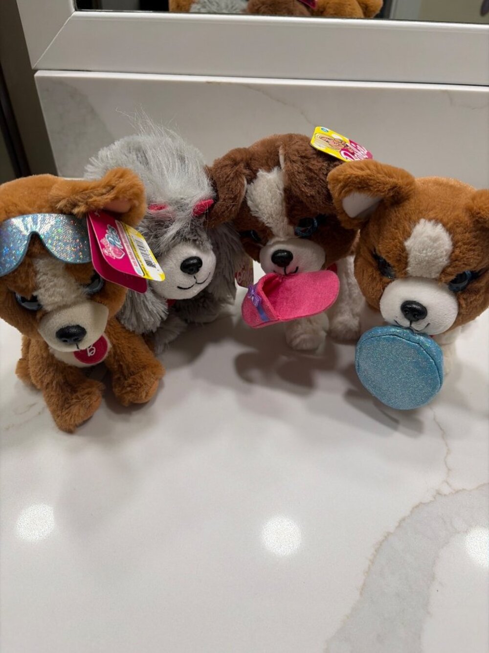 NWT Mattel Barbie Loves Pets Puppies Set of 4 Plush Stuffed Animals